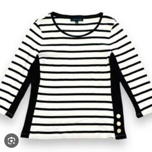 Tommy Hilfiger Black and White Striped Top